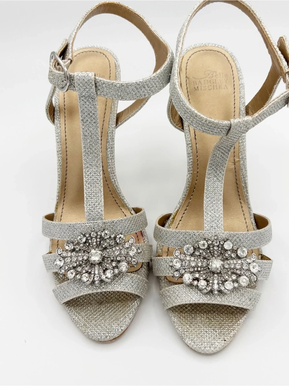 Belle Badgley Mischka Silver Heels